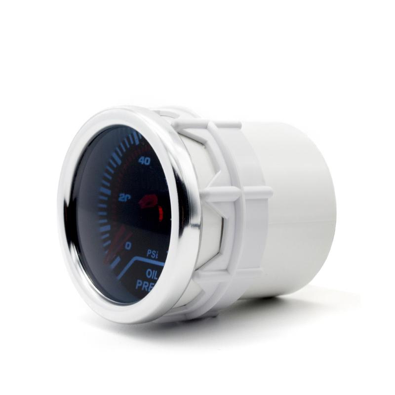 52mm Analog Led White Case Oil Pressure Gauge 12V Mechanical Pointer OIL Press Meter for Racing Smoke Len Car Accessories