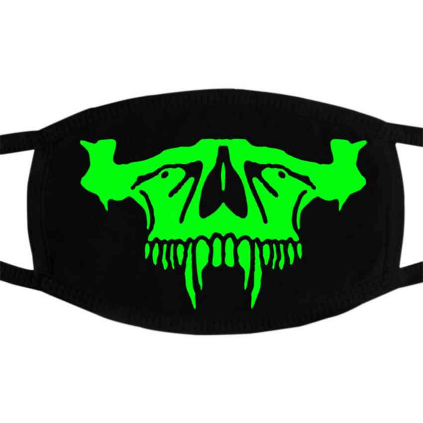 Unisex Luminous Skull Scarey Masks Black Half Face Personality Fashionable Halloween Cosplay Props