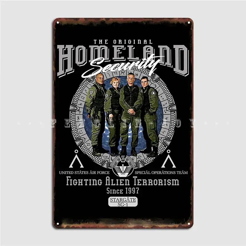 

Звездные врата СГ-1 Оригинальный металлический знак Министерства внутренней безопасности Настенный Паб Заказные Таблички Настенный Жестяной Знак Постер 20x30cm（7.8x11.8inch）