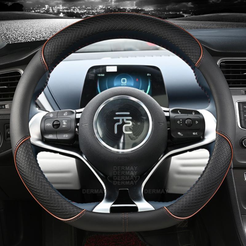 for BYD Dolphin Atto3 Atto 3 EV Yuan Plus   Microfiber Leather Sport D Shape Car Steering Wheel Cover Auto Accessories