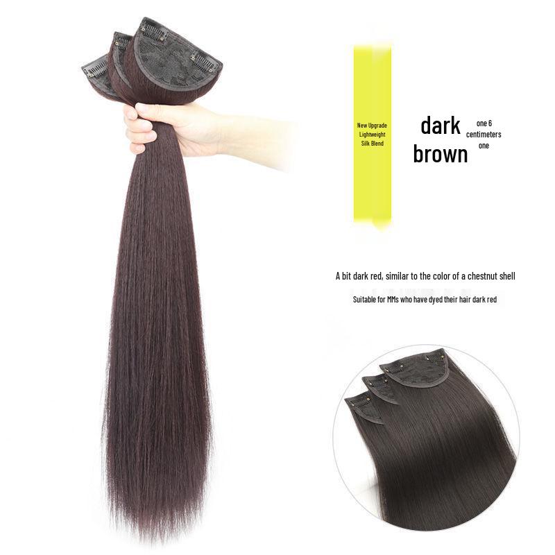 Women's Invisible Seamless Hand-Knitted Long Straight Hair Extension Set - Increases Volume, Lightweight, Natural Look