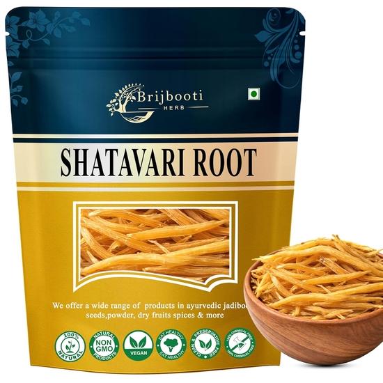 BrijBooti Shatavari Root 100 Gr Raw Indian Asparagus Racemosus Yellow Shatawar Organic satawari Pure Yellow Root - Natural Satavar