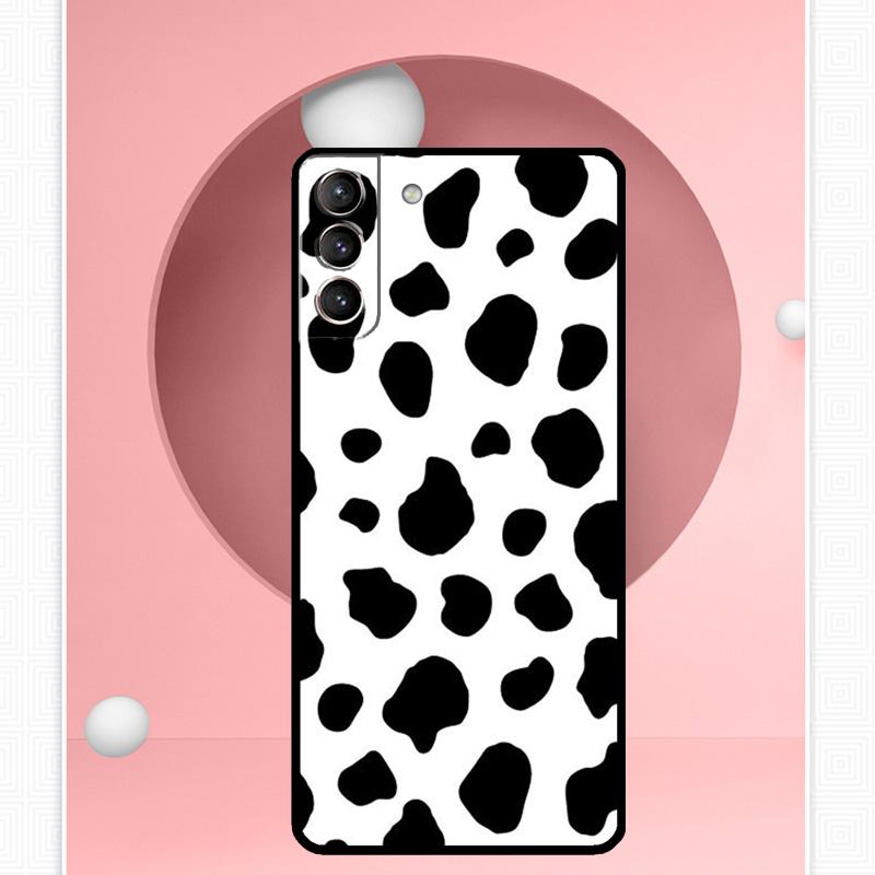 White Black Cow Print Case For Samsung Galaxy S25 Ultra S25 FE S20 S21 S22 S23 Plus S9 S10 S24 Ultra Cover Funda