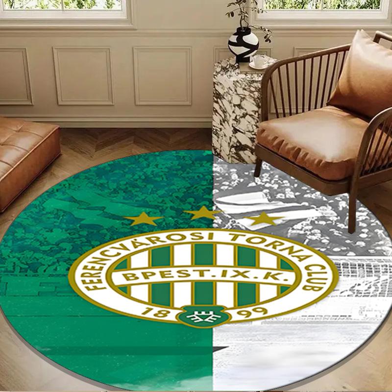 Ferencvaros TC Football Club Round Mat, Anti-slip Circle Carpet Chair Rug For livingroom,Bedroom, Doormat Home Decor Gift Christmas Gifts