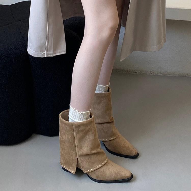 Pointed Short Boots Women's New 2025 Autumn and Winter Women's Boots Western Boots Martin Boots Pant Boots Cowboy Boots Thin Boots