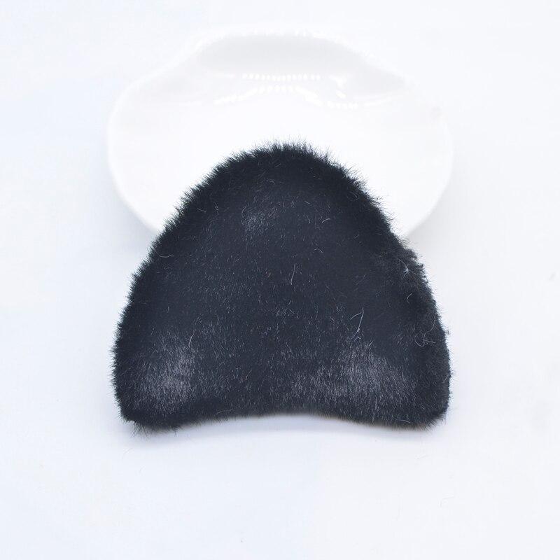 

4 шт., плюшевые нашивки, украшение из кроличьей шерсти, кошачьи уши, скрапбукинг, сделай сам, наклейки, декор с плоской спинкой, аксессуары для украшения чёрный