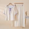 Summer Women's Pajama Ladies' Pajamas Set Short Sleeves+Long Pants Pajamas Spring Sleepwear Homewear Girl's Nightwear