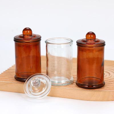 Bougeoir en Verre Marron avec Couvercle: Tasse d'aromathérapie transparente bloquant la lumière.