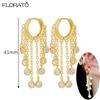 Ins Minimalism Chain Tassel Round Zircon Drop Earrings 925 Sterling Silver Needle Small Hoop Earrings for Women Fashion Jewelry