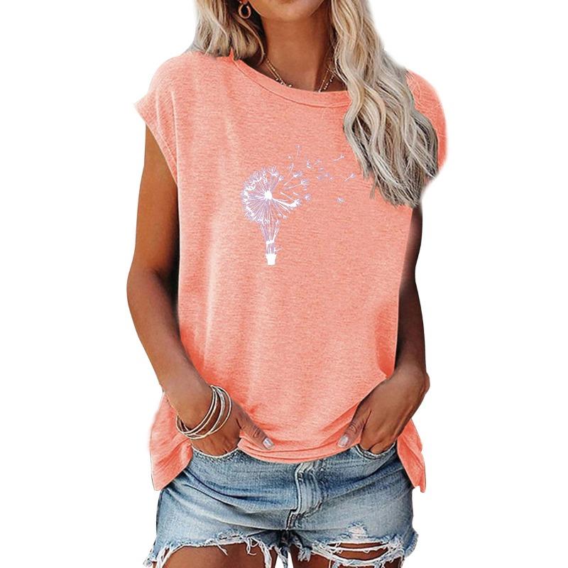 JPNTKY Women's Fashion Casual Sleeveless O-NeckBlouses & Shirts