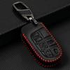 For Jeep Grand Cherokee Compass Dodge Charger Chrysler 200 300 300C Remote Key Cover Case Protect Key Chain Ring PU Leather Auto