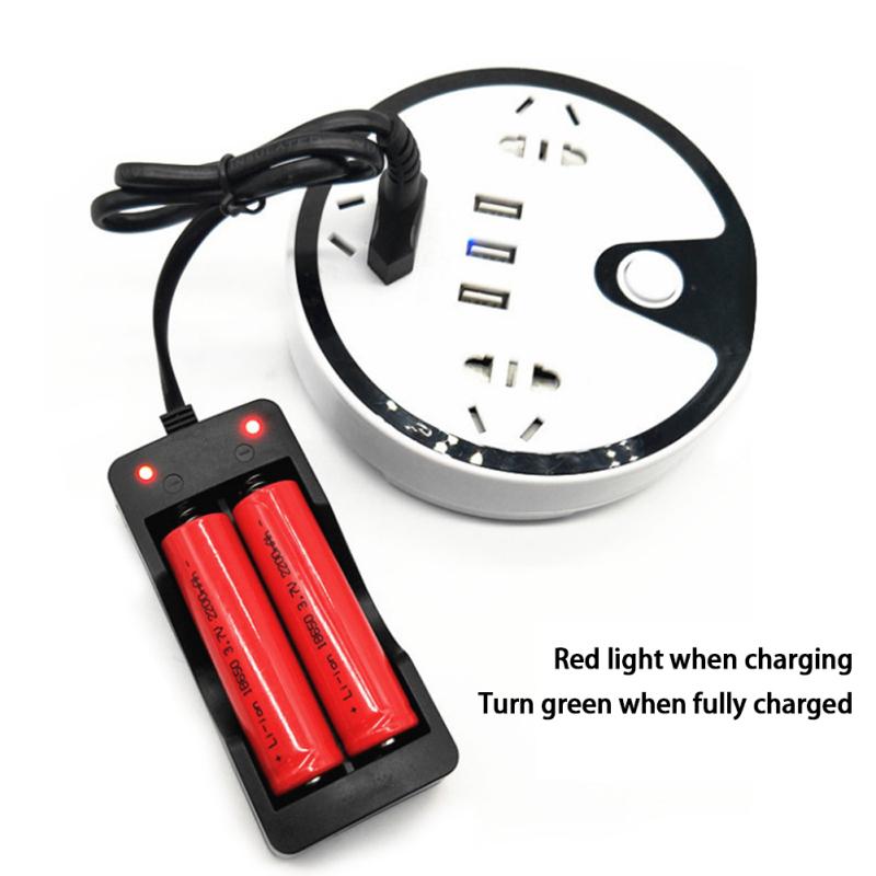 18650 Dual Charging Battery Charger With Cable Flashlight Dual Slot Smart Lithium Battery Charger