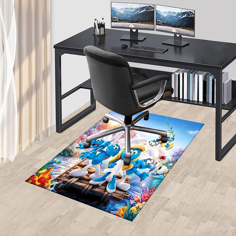 Smurfs' Adventure Carpet For Playroom Bedroom Living Room Sofa Home Decorkids Game Area Rug Nonslip Floor Mat