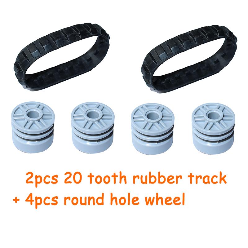 

MOC 20 Tooth Track Tire Wheel Constructing Blocks Assemble Particles Bricks 43903 55981 55982