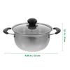 Double Ear Stainless Steel Kitchen Cookware Steamers Saucepan Glass Cover Stock Pot Soup Pan Household Cooking Pot