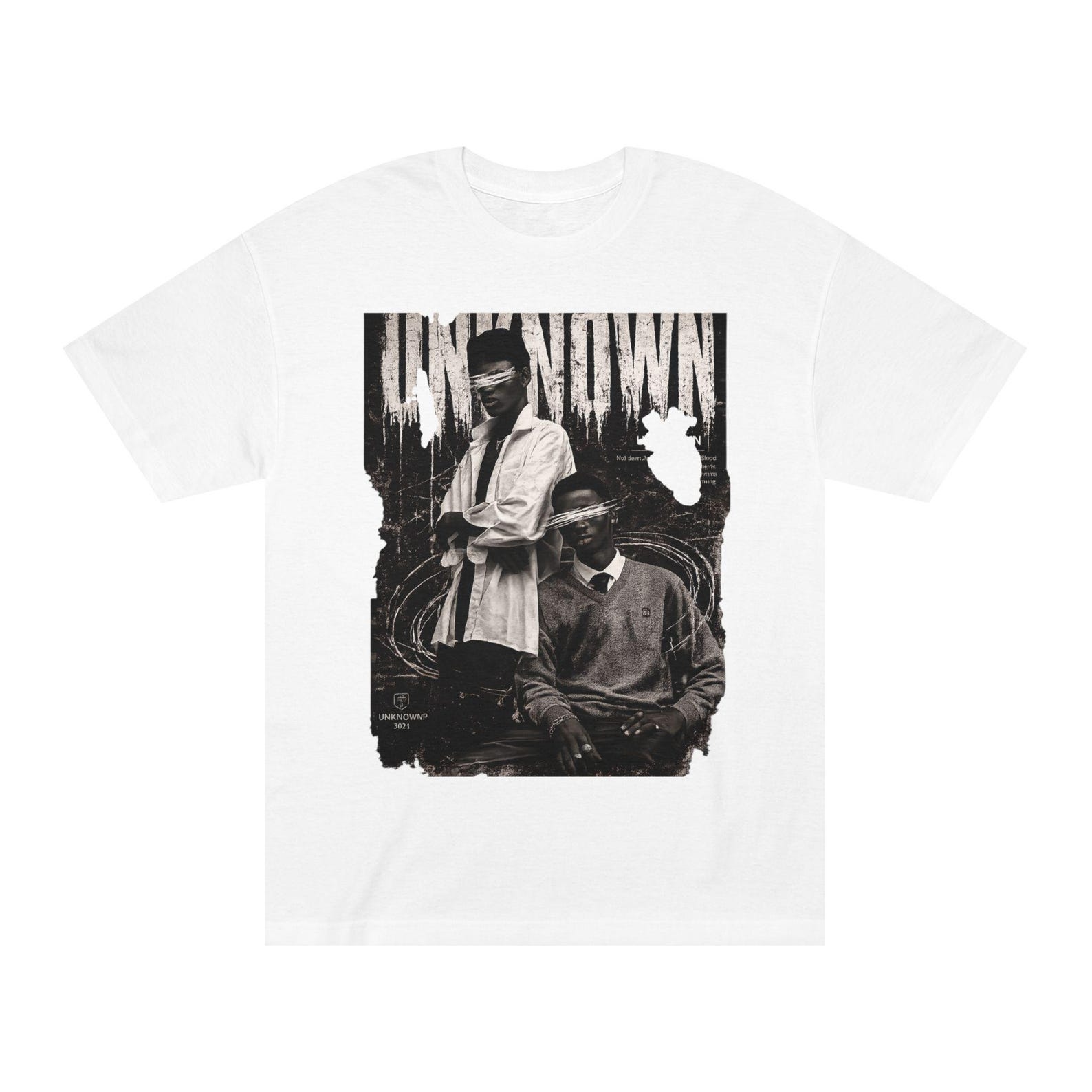 Unknown Duo Tee | Vintage Black White Portrait, Streetwear Graphic 4XL