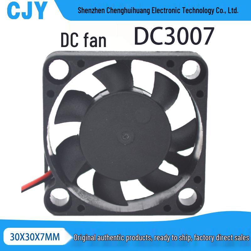 Mini Cooling Fan 30x30x7MM Hydraulic DC 3.7V/5V/9V/12V for Raspberry Pi & Aroma Diffuser чёрный
