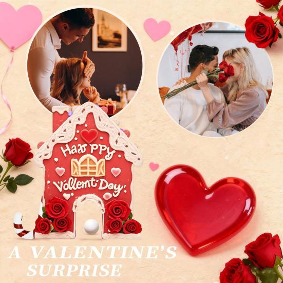 Set de jucării de golf Casă de turtă dulce Joc de putting de Ziua Îndrăgostiților cu crose și mingi cu tematică de inimă Cadou de golf festiv pentru cupluri Distracție în interior și exterior