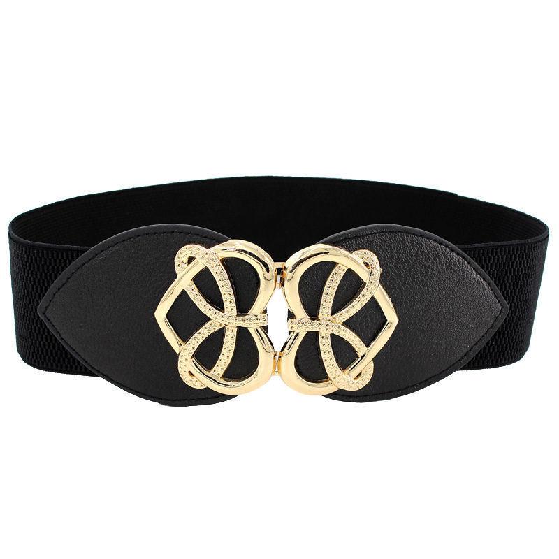 Stylish Women's Black Elastic Waist Belt For Dresses And Coats Perfect For All Seasons