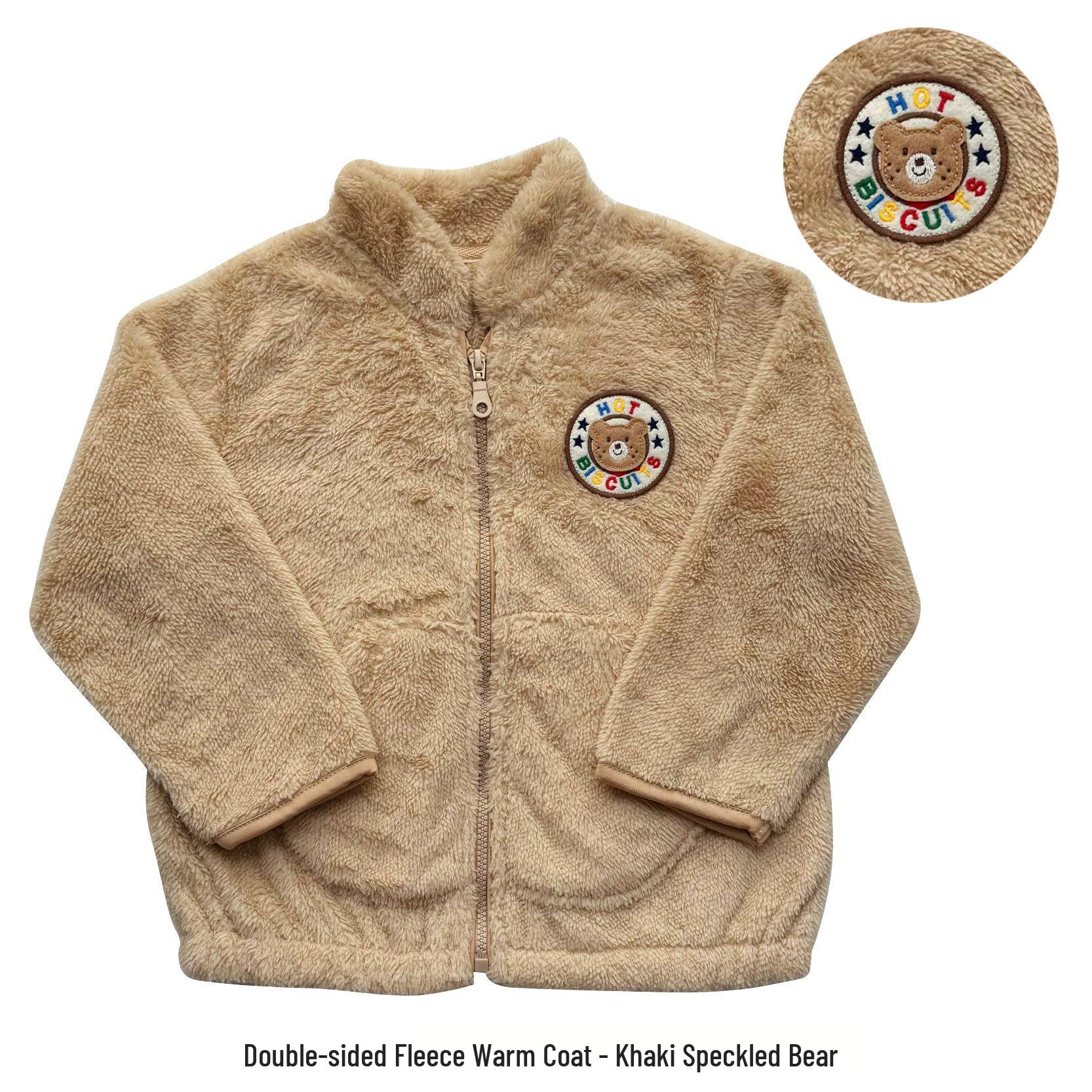 In Stock: 2025 Autumn/Winter Kids  Soft Warm Double-Sided Fleece Jacket 140 cm