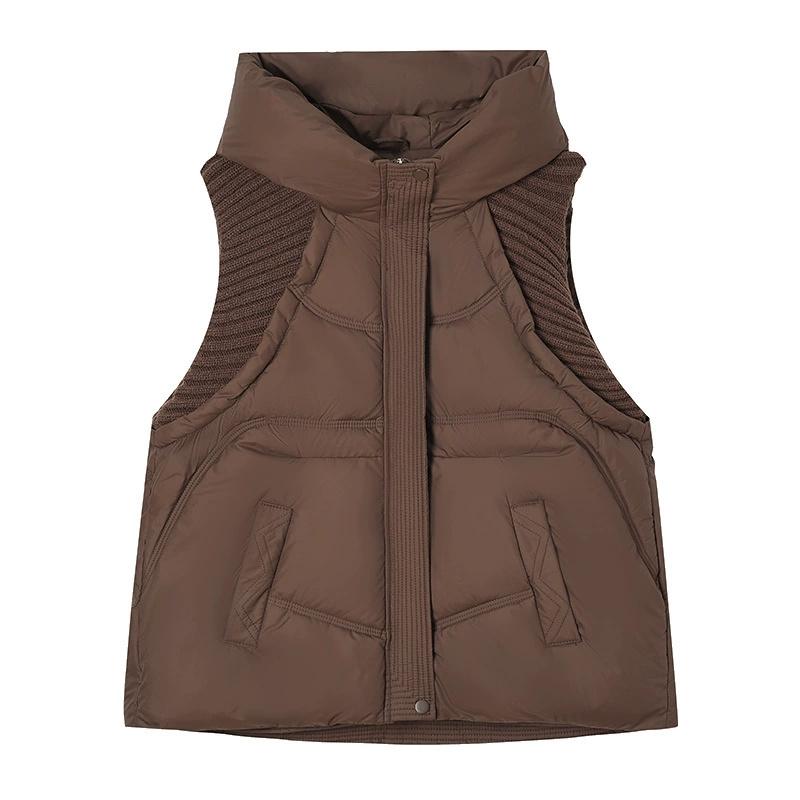 Winter Down Cotton Vest Jacket Women Sleevele Jacket Hooded Parkas Warm Vest Coat Female Waistcoat Overcoat