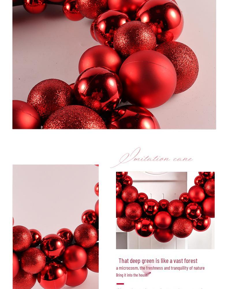 Hot-Selling Christmas Ball Wreath for Indoor/Outdoor Decoration