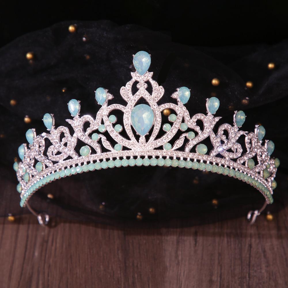 DIEZI 11 Farben Barock Luxus Opal Strass Kristall Tiara Für Frauen Hochzeitsparty Elegant Braut Braut Krone Haarschmuck