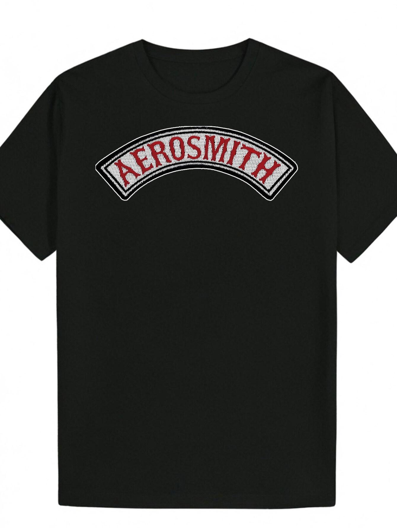 

Black T-shirt with Bold Aerosmith Graphic - Lightweight Breathable Polyester Casual Everyday Tee for Rock Band Fans - Machine Washable Summer Shirt S