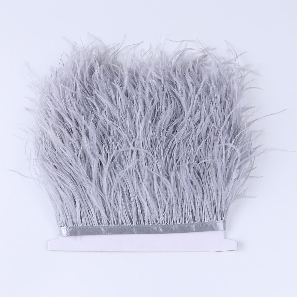 1 Meter Ostrich Feather Trim Trimming Natural Ostrich plumage Fringe Ribbon Lace for Wedding Party Dress Sewing Decoration plume