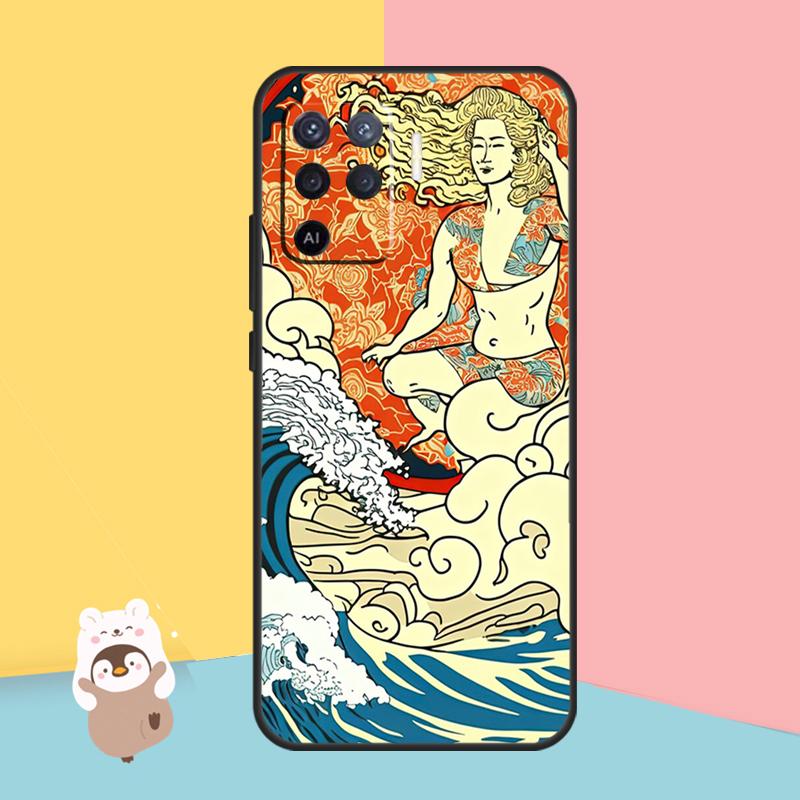 

Чехол для телефона «Японский серфер» для OPPO A15 A16 A5S A5 A9 A31 A53 A53S A52 A72 A83 A91 A93 A54 A74 A94 OPPO A16