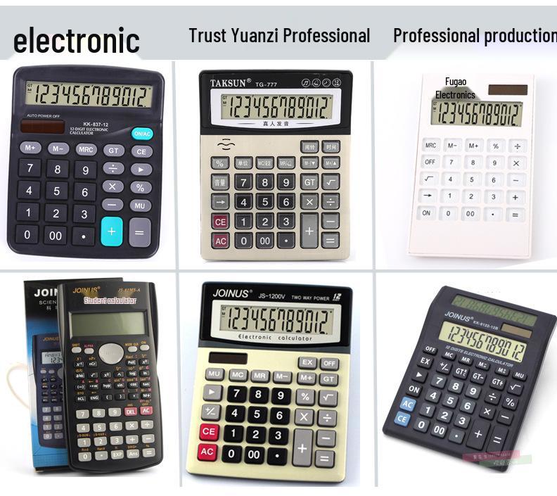 Dual Screen Solar Calculator - JS-8122: 12-Function Desktop Display for Office Use