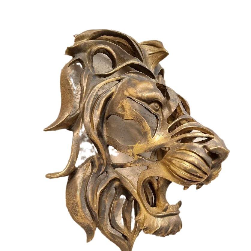 3D Löwenkopf Statue Harzhandwerk Wandbehang Ornament Wandbehang Ornament
