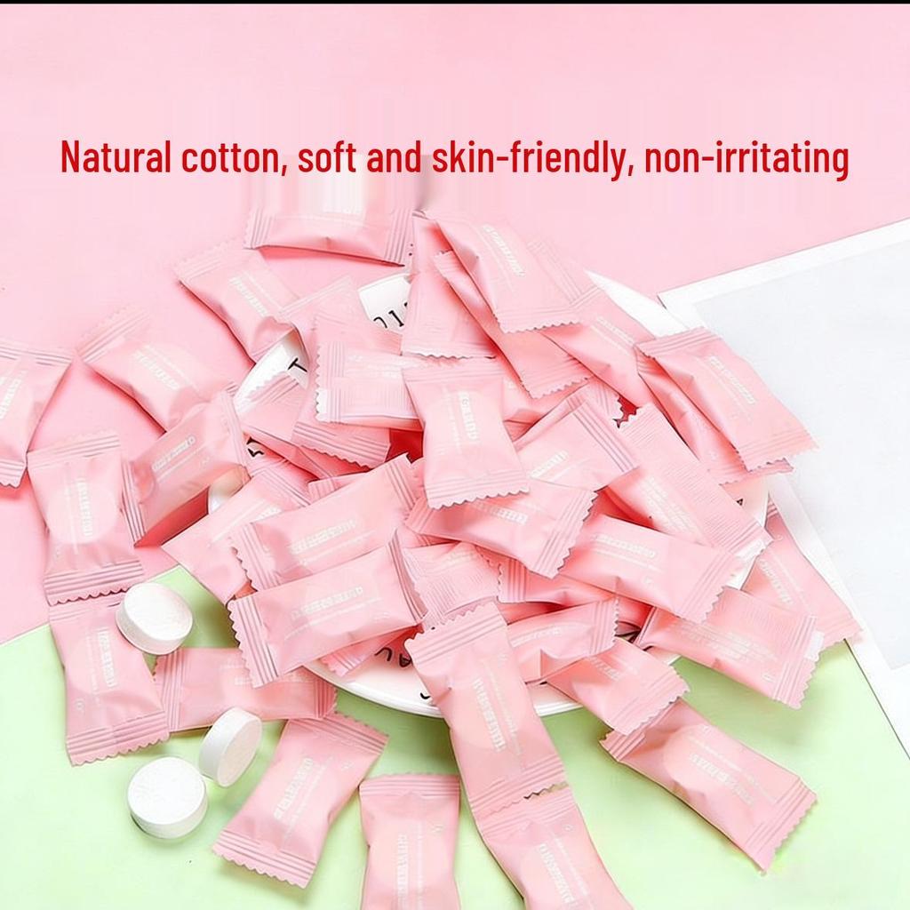 Compact Disposable Facial Towel - Candy Style Portable Cleansing Wipes for Travel, Business Trips, and Catering.