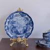 Blue and White Antique Blue Castle Coffee Cup Plate Dessert Plate Tableware Dining Table Decoration Tray Home Ceramic Plate