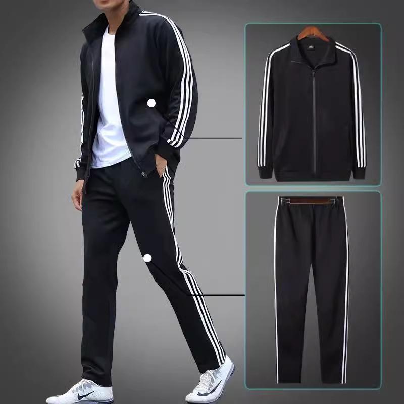 Autumn Casual Men's & Women's Sports Sweatshirt Set - Thin Jacket & Plus Size Options