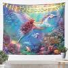 Mermaid Princess Kids Tapestry,Dolphin Tropical Fish Coral Marine Life Wall Tapestries,Girls Women Room Decor,Undersea World