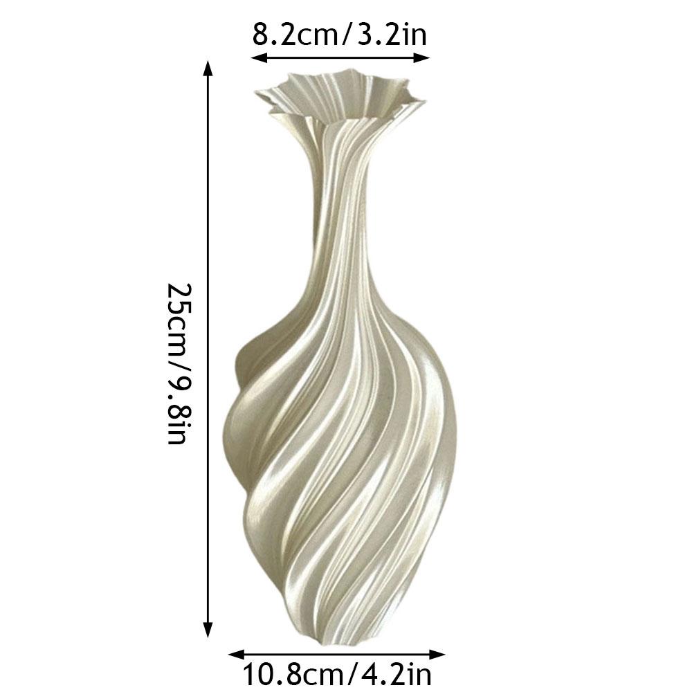 Nordic Flower Vase Room Decor Plastic Flower Vase 3D Abstract Twist Flower Bottle Aesthetic Floral Arrangement Display Vase