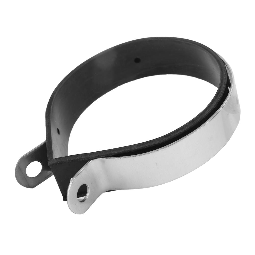 3.9in Motorcycle Exhaust Pipe Clamp Fixed Ring Stainless Steel Clip with Rubber Strip Universal