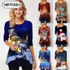 Bluse e Camicie Casual da Donna alla Moda a Manica Lunga con Scollo a O