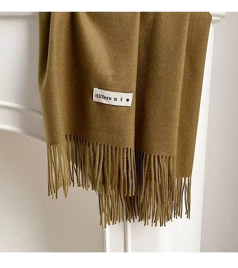 Unisex Ciepły Długi Szalik: Wszechstronny szal w jednolitym kolorze na jesień i zimę