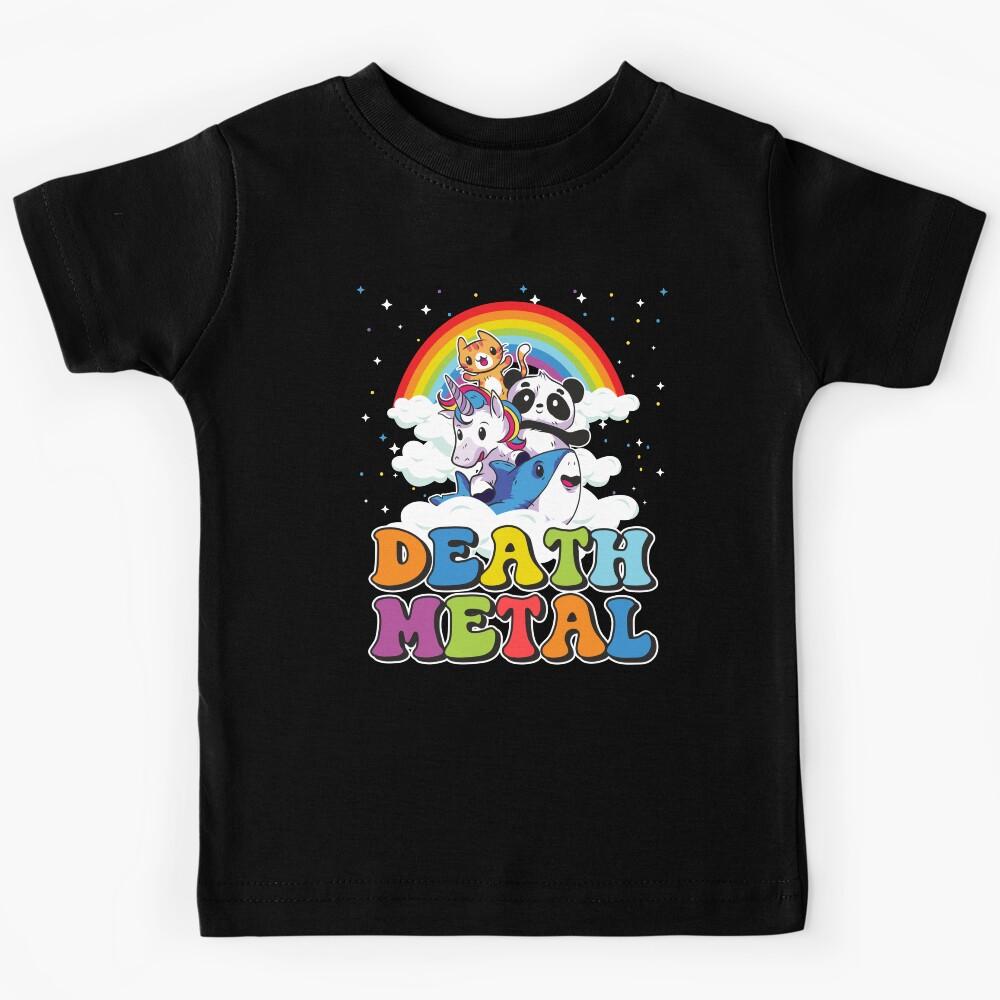 Funny Death Metal Animals Cute Unicorn Rainbow Kids T-Shirt 150