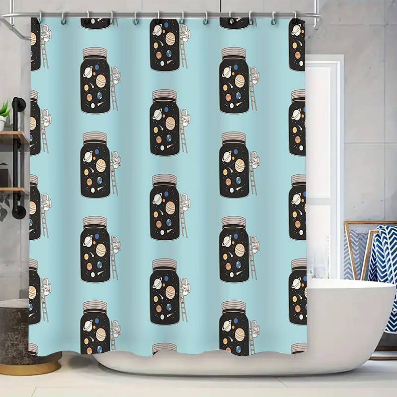 

Galaxy Shower Curtain Starry Space Universe Decor Bathroom Set Waterproof Backdrop W60H190(CM)-1 Pcs