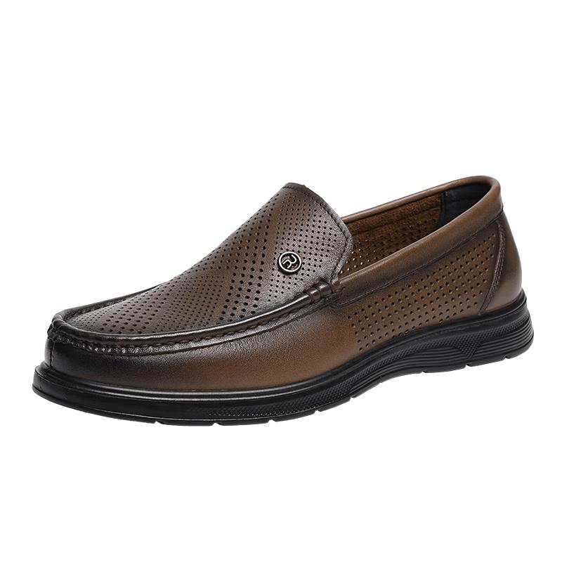 Red Dragonfly Men s Slip-On Perforated Leather Casual Shoes 41
