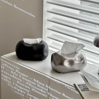 Mid-Century Style Ceramic Napkin Holder: Light Luxury Tissue Box for Living Room & Dining Table Decor
