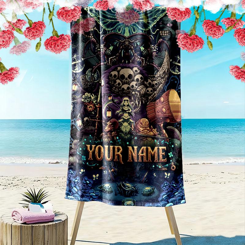 Custom Game  Print Beach Towel, Large Soft Quick Dry Towel for Beach Camping Swimming