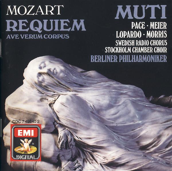

CD MOZART MUTI PACE MEIER LOPARDO Requiem Ave Verum Corpus CDC7496402 Angel 1987 Europe Classical Used