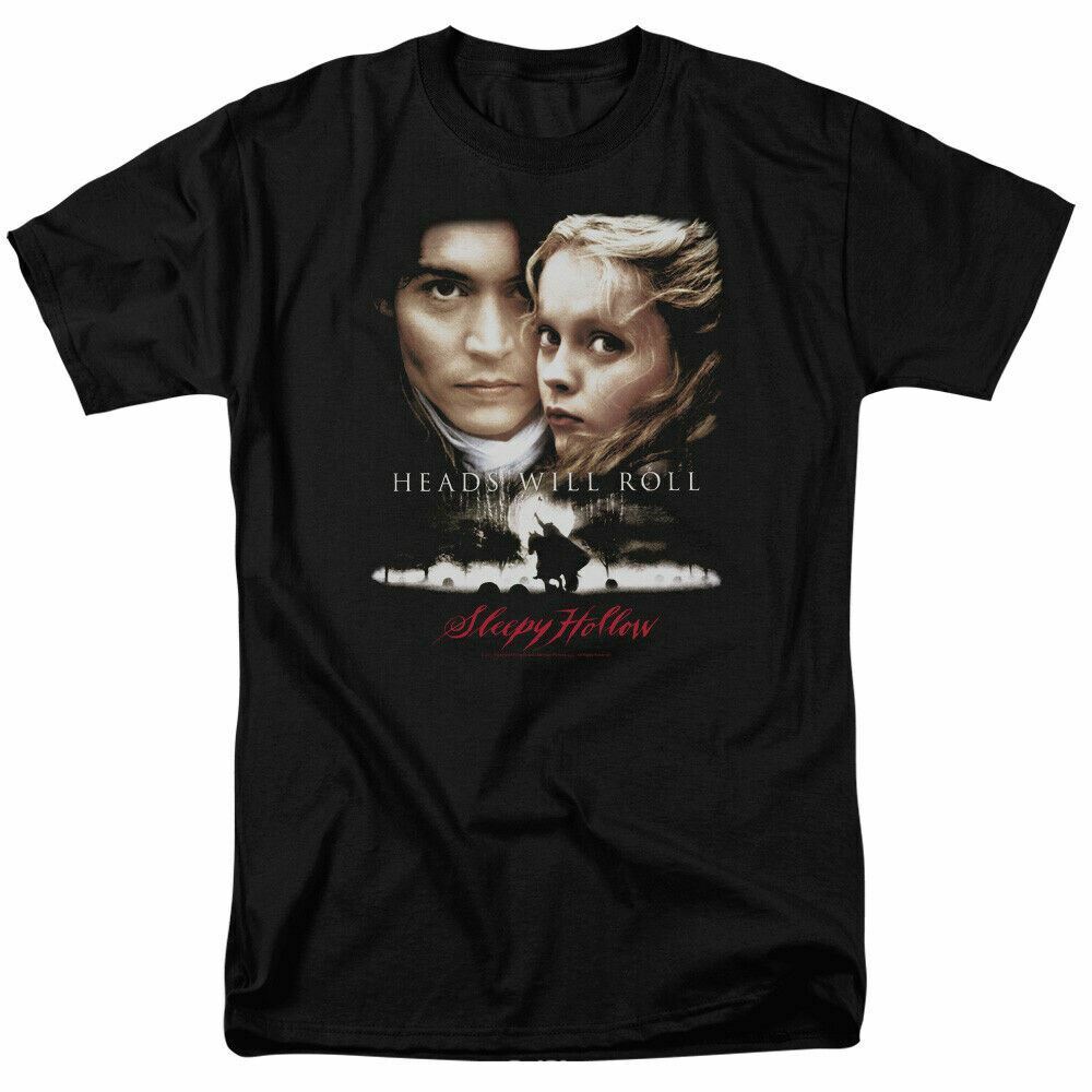 

26 Sleepy Hallow Heads Will Roll T Shirt Mens Licensed Halloween Movie Tee Black Unisex T-Shirt XL