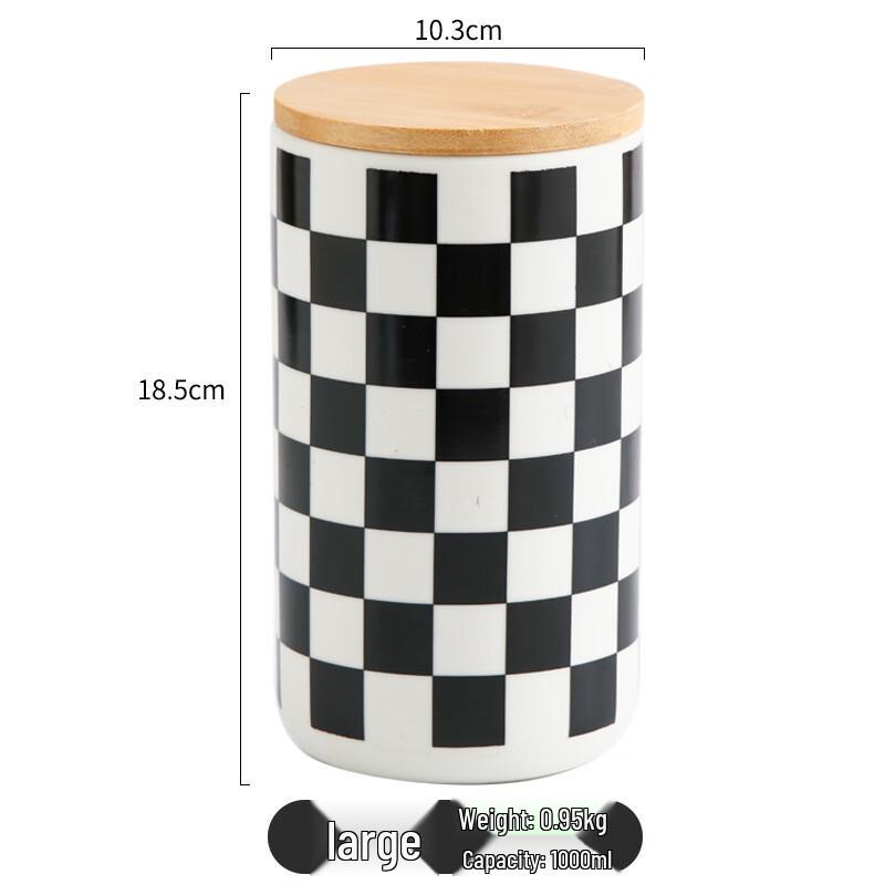 Nordic Geometric Ceramic Storage Jar