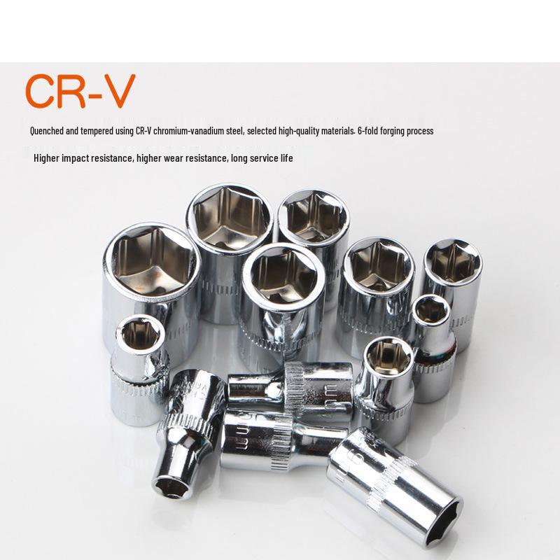 46-Piece Mirror Finish Socket & Ratchet Wrench Set for Auto Repair