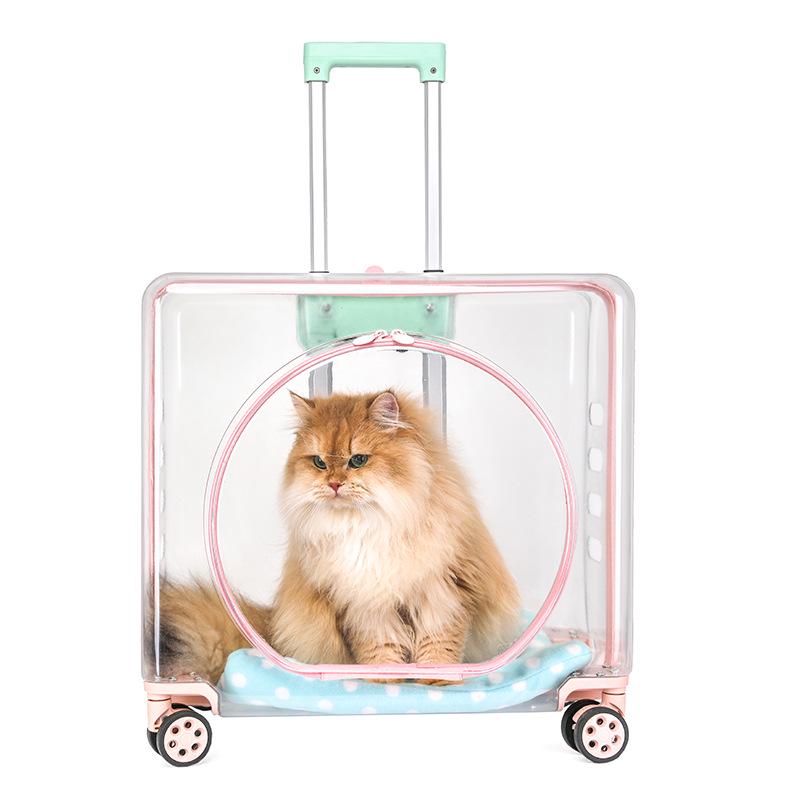 Portable Transparent Pet Travel Suitcase: Breathable, Extra Large for Cats & Dogs